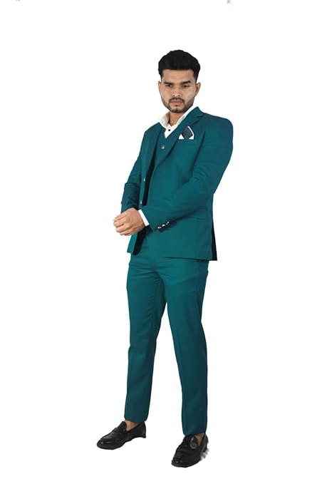 Active Fashion Men's Regular Fit Three Piece Suit, Coat Pant Set with Waist Coat