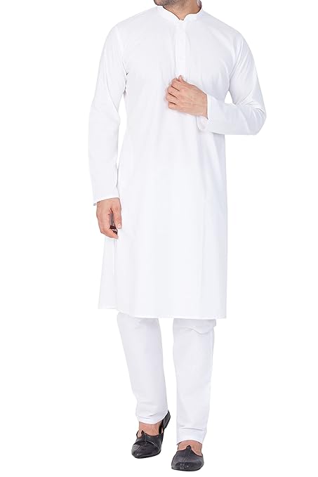 Mens Cotton Blend Kurta Pyjama Set - Classic Ethnic Attire for Timeless Style and Cultural Celebrations || Solid Plain Full Sleeves Kurta Pyjama Set