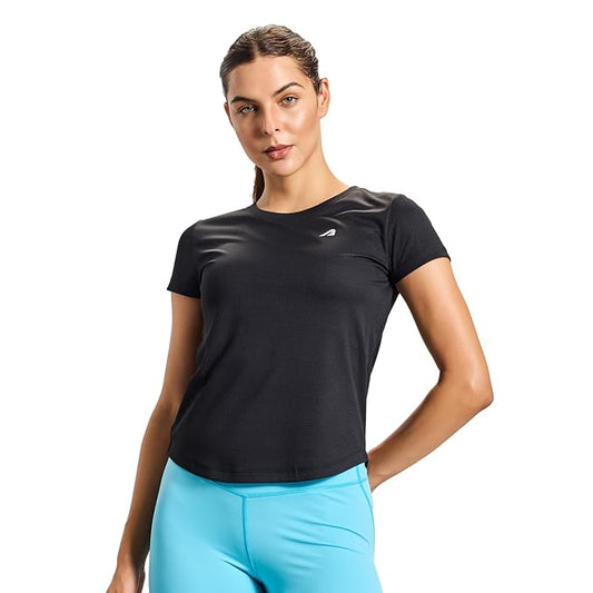 Sports T Shirt for Women Quick Dry Fit Regular Fit Tshirt for Women Gym T Shirts for Women for Casual Wear Workout T Shirts for Woman Active Gym Wear for Women Running T-Shirts for Women