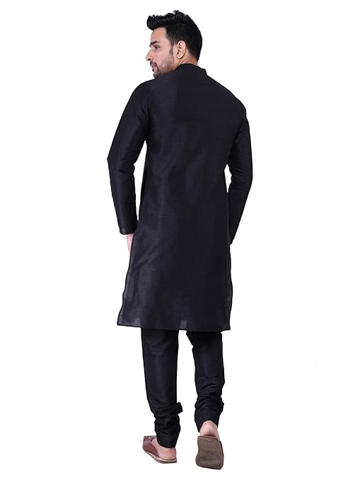 Men's Silk Solid Straight Long Kurta Pyjama Set| Ethnic Wear