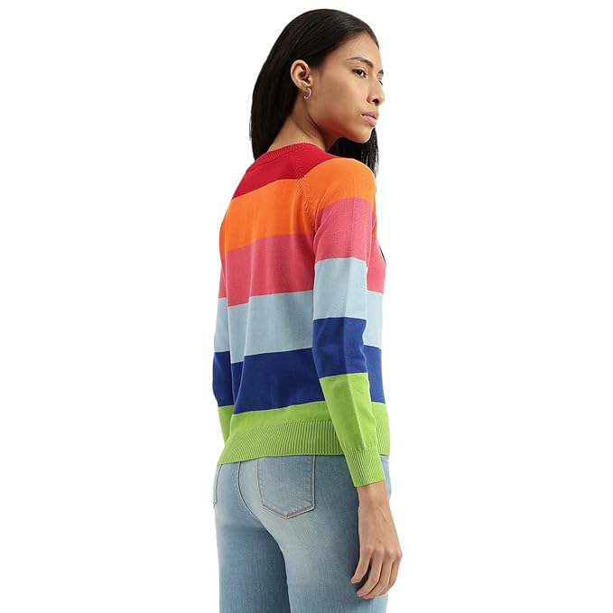 UNITED COLORS OF BENETTON Round Neck Striped Top