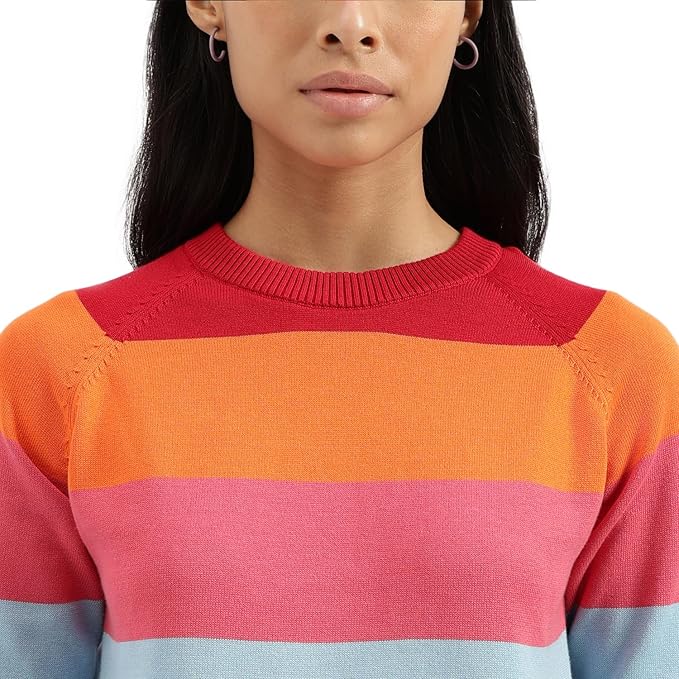 UNITED COLORS OF BENETTON Round Neck Striped Top